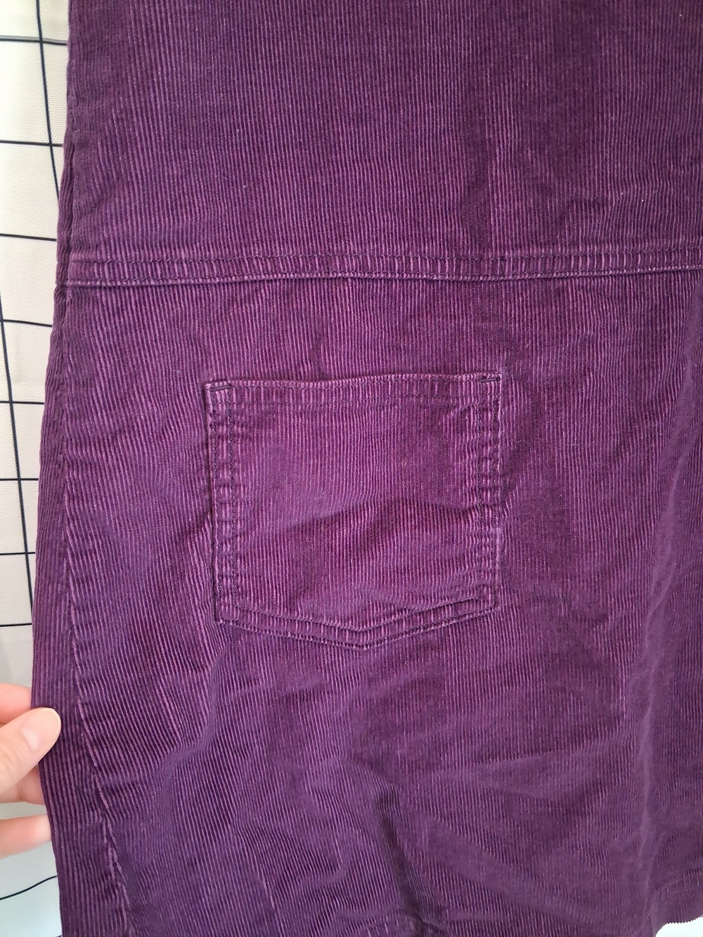SO Sleeveless Corduroy Shift Dress in Deep Plum - Picture 2 of 4
